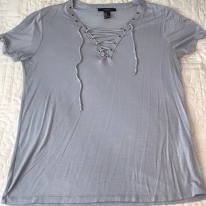 Blue Lace up T-shirt